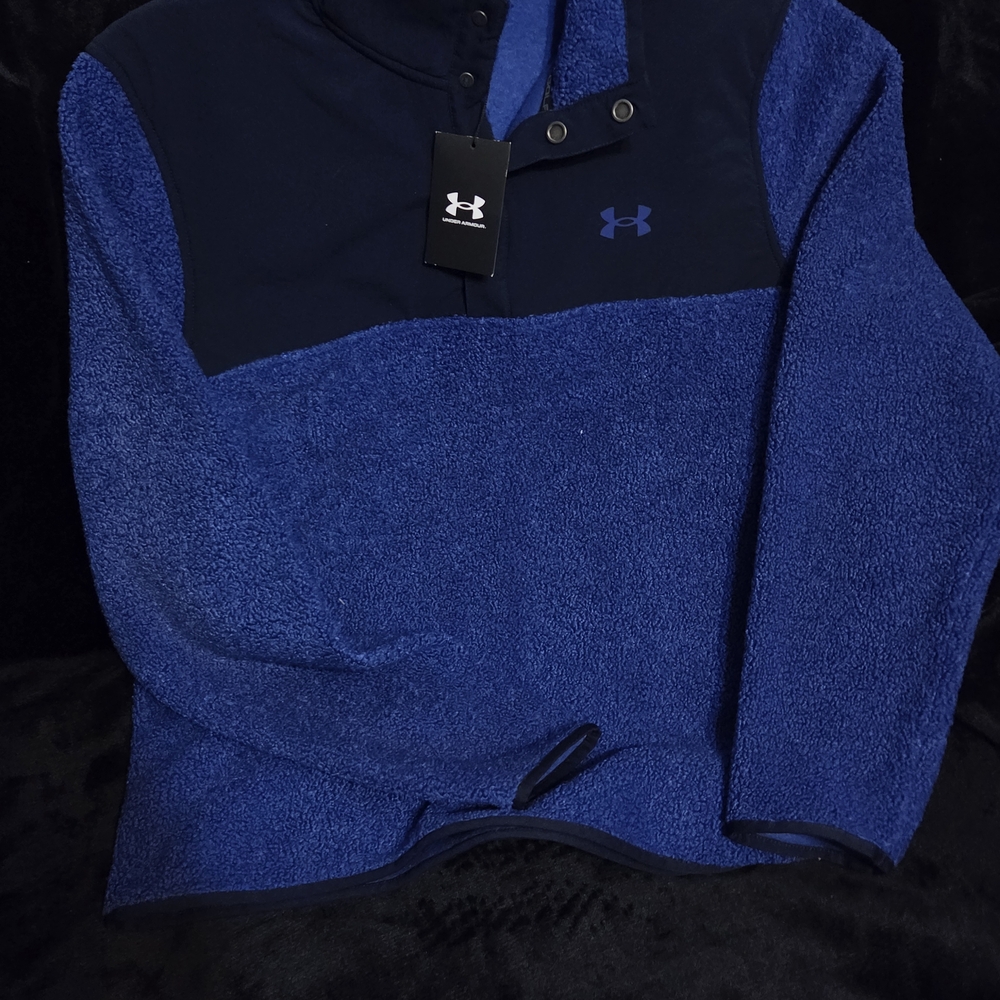 Under Armour Royal Blue and Navy Fleece Pullover